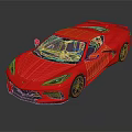 Red Modern Sports Car With Sleek Aerodynamic Design And Black Wheels