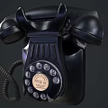 Vintage Black Rotary Dial Telephone Classic Daily Electrical Appliance With Retro Design