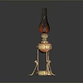 Vintage Lighting Combination With Brass Base And Elegant Glass Shade Design