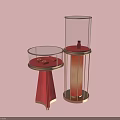 Luxury Jewelry Store Display Cases With Red Bases Transparent Glass And Illuminated Lighting