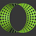 Vibrant Green Spiral Shaped Furniture Piece With Perforated Round Holes Design