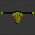 Game and Movie Character Green Frog With Red Big Eyes And Black Outfit Arms Outstretched