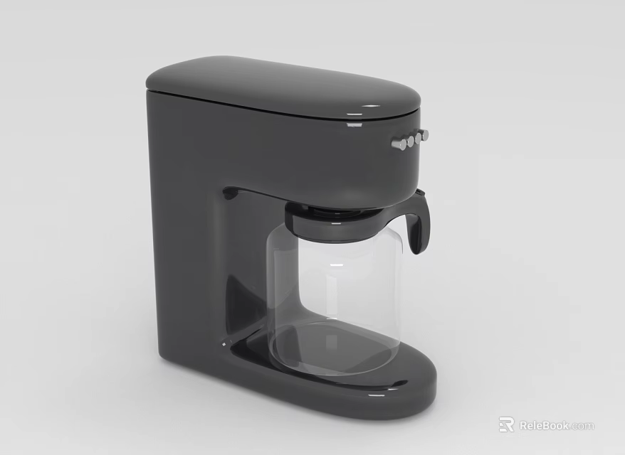 Black Kitchen Appliance With Transparent Glass Container And Sleek Modern Design 3d model 