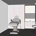 Beauty Salon Interior With White Beauty Bed White Cabinets Blinds Gray Floor Tiles And Chair