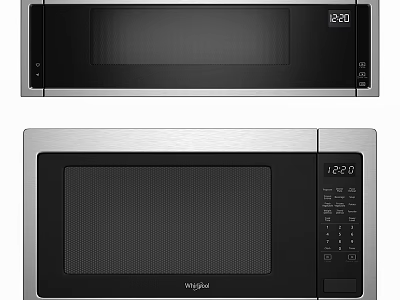 Kitchen Appliances Built in and Countertop Microwave Ovens with Digital Display and Stainless Steel Design 3d model