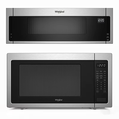 Kitchen Appliances Built in and Countertop Microwave Ovens with Digital Display and Stainless Steel Design 3d model