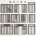 Modern sliding door heavy duty sliding door glass door 3d model