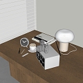 Modern Ornaments Combination Book Table Lamp Camera Ornaments Cup 3d model