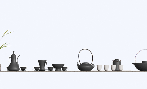 Modern Tea Set Black Tea Set Gao Gu 3d model