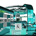 Digital Twin Smart City 3D Model Circular Structure With IoT Data Center Green Tech Elements