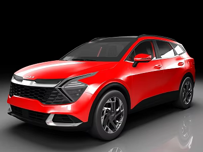 Red SUV With Modern Sleek Exterior Design And Black Alloy Wheels 3d model