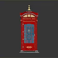 Red Decorative Telephone Booth With Glass Panels And Stable Base For Living Supplies