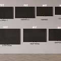Televisions with Multiple Screen Sizes Including 55 65 70 75 85 and 100 Inch Options 3d model