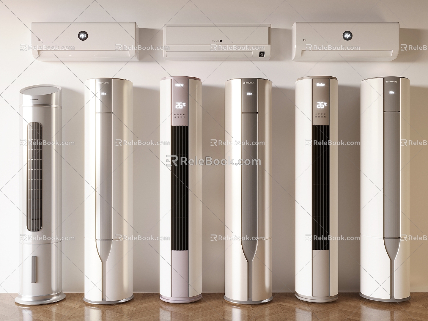 Vertical Cylindrical Air Conditioner Wall-mounted Air Conditioner Intelligent Air Conditioner 3d model