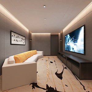 Modern AV Room Villa Underground AV Room 3d model