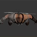 Shirtless Muscular Warrior Man Standing With Leather Armor And Sword On Gray Background