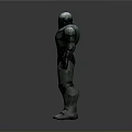 Green Armored Game Movie Character 3D Model Design With Detailed Features