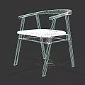Modern Wooden Dining Chair With Armrest And Gray Padded Seat Design