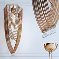 Elegant Modern Gold Chandelier with Hanging Chain Elements for Interior Design 3d model