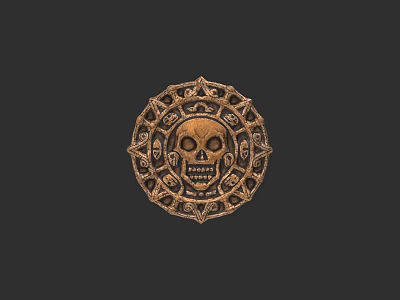 Intricate Circular Skull Carving with Ornate Patterns and Decorative Details 3d model
