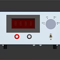 Blue Digital Control Device With Red Button Gray Knob And LED Digital