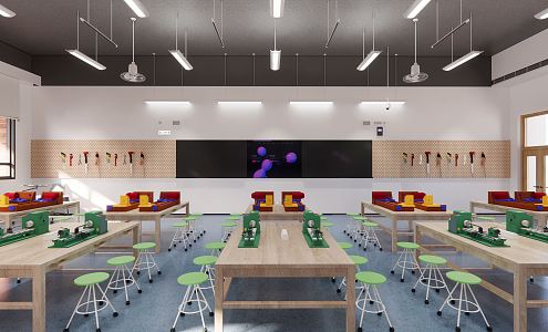 Modern Classroom School Technology Classroom 3d model