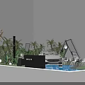 Modern Commercial Exhibition Equipment For Car Display Booth With Green Plants Setup