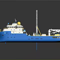 Blue And White Yacht With Special Structures Design