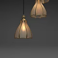 Pendant Lights Hanging In Cluster Design With Warm Light For Modern Interior 3d model