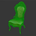 Elegant Classic Carved Dining Chair With Golden Frame Beige Upholstered Seat And Back