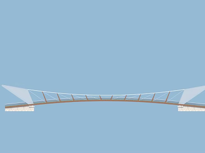 Modern Landscape Bridge Design With Curved Steel Structure And Glass Elements 3d model