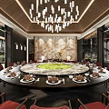 Luxurious Private Dining Box With Round Table And Scenic Glass Walls