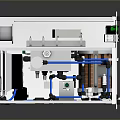 Detailed Computer Internal Hardware Structure With Blue Cables Frame And Components