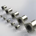 Precision Stainless Steel Bearings with Various Sizes Arranged in a Row