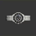 Fashionable White Strap Watch With Black Dial And Modern Sporty Design