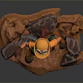 Worker European worker mechanic builder repairman miner digger modern figure 3d model
