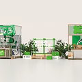 Green Themed Milk Tea Shop Photo Check In Spot With Green Plants And Decorations