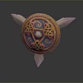 Medieval Shield Ancient Shield Defensive Weapon Ancient Shield Iron Shield Protective Shield Wooden Shield 3d model