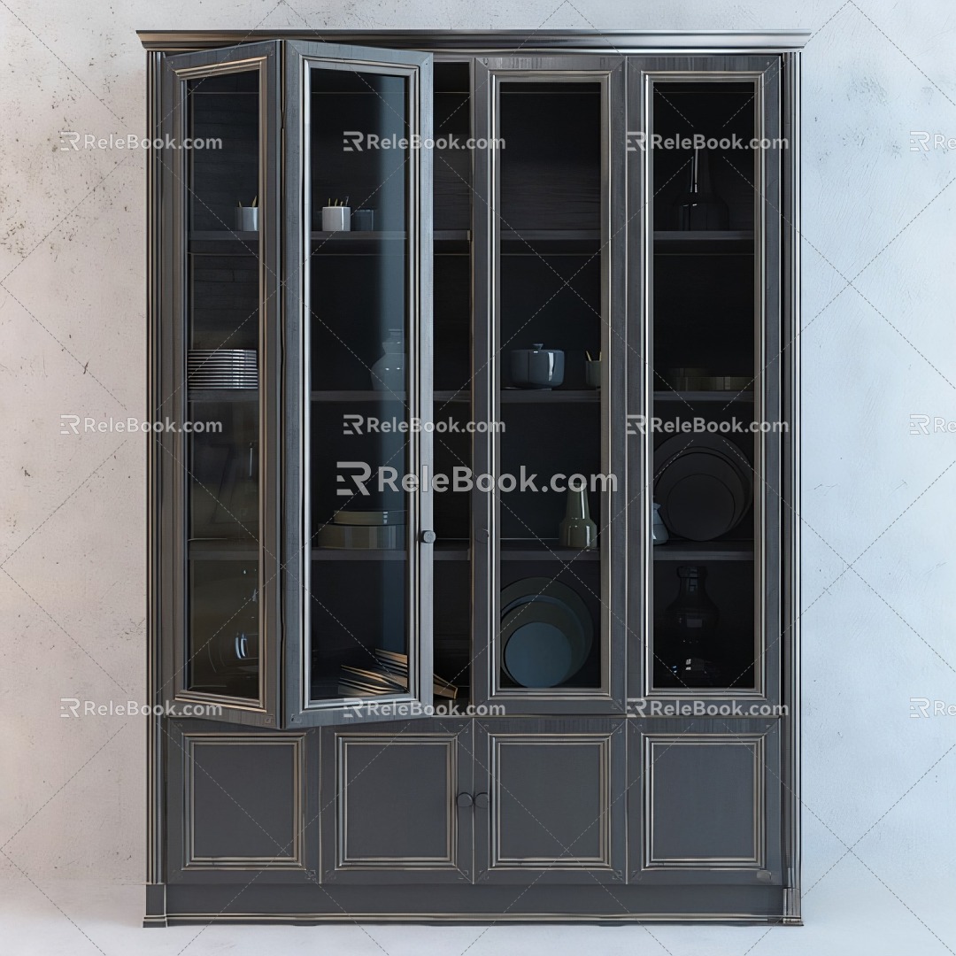 European-style display cabinet cabinet cabinet 3d model