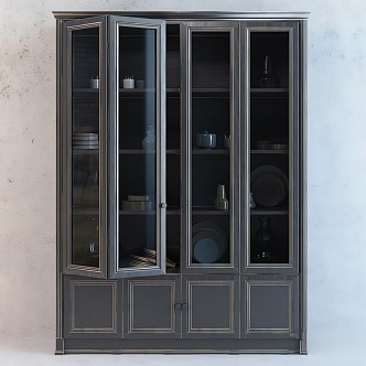 European-style display cabinet 3d model