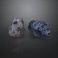Natural Light And Dark Colored Porous Stones With Decorative Textures For Interior Design
