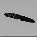 Cold Steel Knife With Dark Blade And Brown Black Wrapped Handle Logo Design
