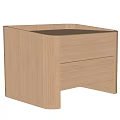 Modern Wooden Bedside Table With Two Drawers And Light Wood Finish