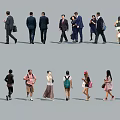 Modern Multiplayer Characters Chinese Asians 3d model