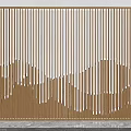 Metallic Background Wall Design With Vertical Slats And Wave Shaped Lighting 3d model