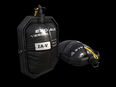 Fresh Food Storage In Black EXO Vessel EA V With Inflatable Bag 3d model