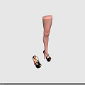 Black High Heels With Red Heels On Yellow Background One Foot Wearing The Other Beside