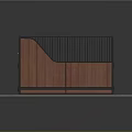 Sturdy Wooden Metal Enclosure Structure With Railings Door And Steps On Gray Ground