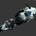Sleek Modern Sports Motorcycle With Aerodynamic Body Metallic Black Finish And Green Accent Lines