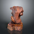 Handcrafted Wooden Carving Decorative Figurine With Intricate Carved Details For Home Decor